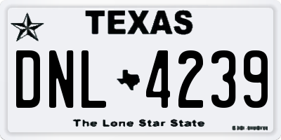 TX license plate DNL4239