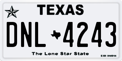 TX license plate DNL4243