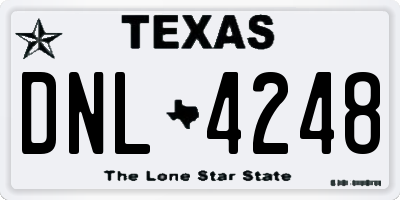 TX license plate DNL4248