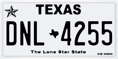 TX license plate DNL4255