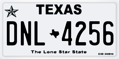 TX license plate DNL4256