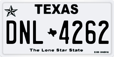 TX license plate DNL4262