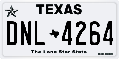 TX license plate DNL4264