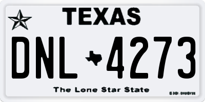 TX license plate DNL4273