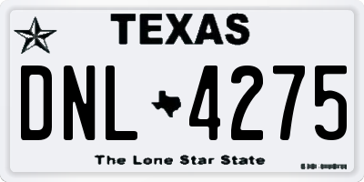 TX license plate DNL4275