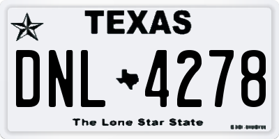 TX license plate DNL4278