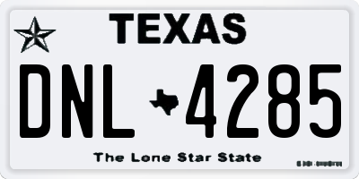 TX license plate DNL4285