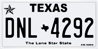 TX license plate DNL4292
