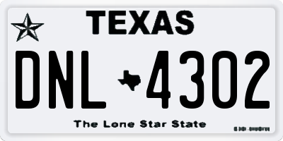 TX license plate DNL4302