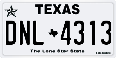 TX license plate DNL4313