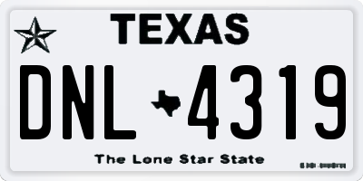 TX license plate DNL4319