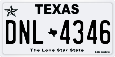 TX license plate DNL4346