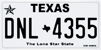 TX license plate DNL4355