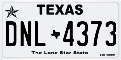 TX license plate DNL4373