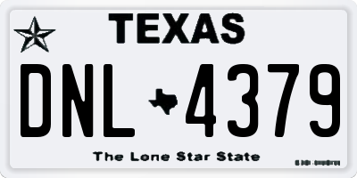 TX license plate DNL4379