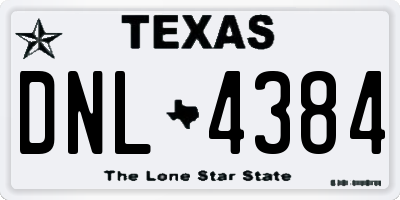 TX license plate DNL4384