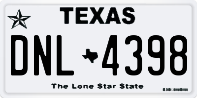 TX license plate DNL4398