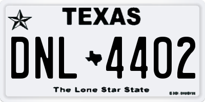 TX license plate DNL4402