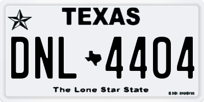 TX license plate DNL4404