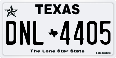 TX license plate DNL4405