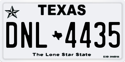 TX license plate DNL4435