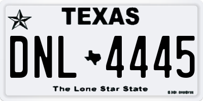 TX license plate DNL4445