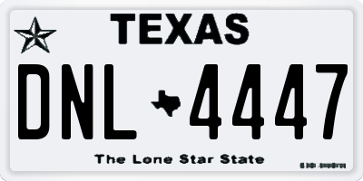 TX license plate DNL4447
