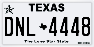 TX license plate DNL4448
