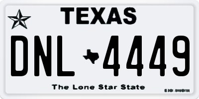 TX license plate DNL4449