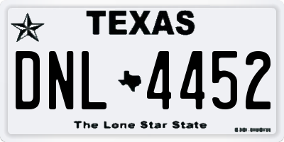 TX license plate DNL4452