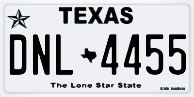 TX license plate DNL4455