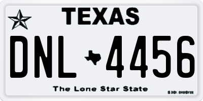 TX license plate DNL4456