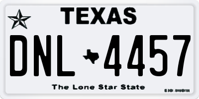 TX license plate DNL4457
