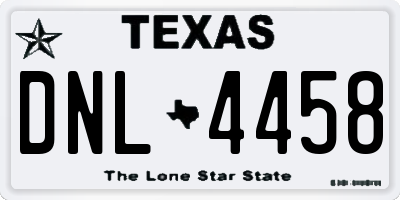 TX license plate DNL4458