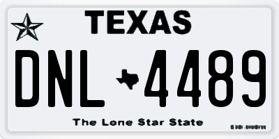 TX license plate DNL4489