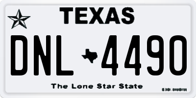 TX license plate DNL4490