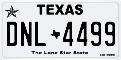 TX license plate DNL4499