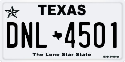 TX license plate DNL4501