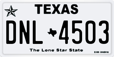 TX license plate DNL4503