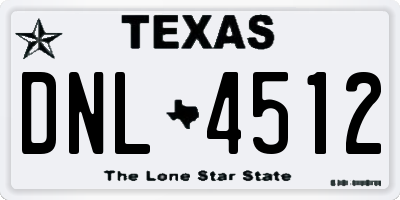 TX license plate DNL4512
