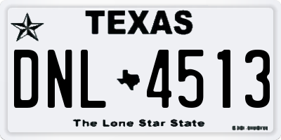 TX license plate DNL4513