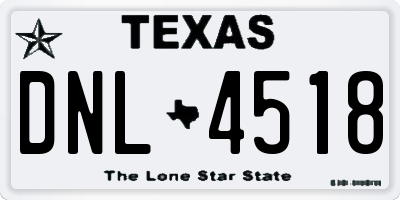 TX license plate DNL4518
