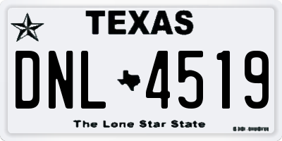 TX license plate DNL4519