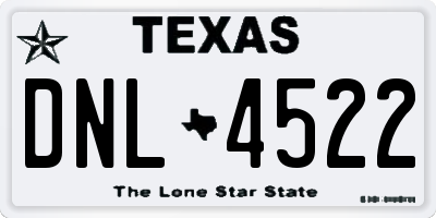 TX license plate DNL4522