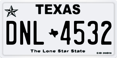 TX license plate DNL4532