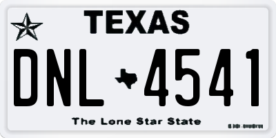 TX license plate DNL4541