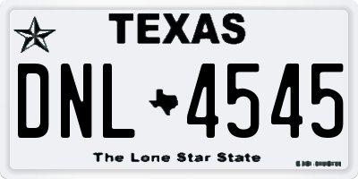 TX license plate DNL4545