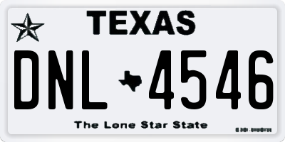TX license plate DNL4546