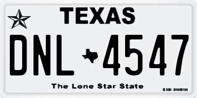 TX license plate DNL4547