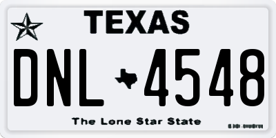 TX license plate DNL4548
